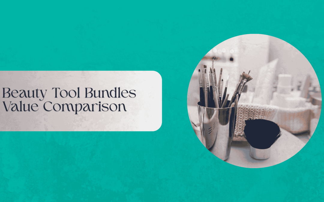 Assorted beauty tool bundles arranged neatly on a neutral surface