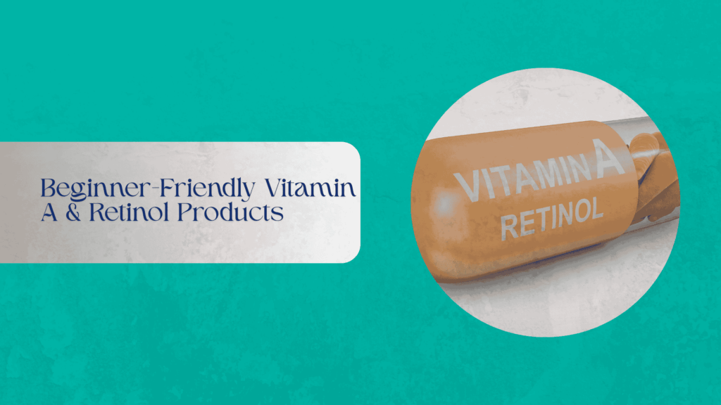 Cosmetic Vitamin A and retinol products on a clean surface