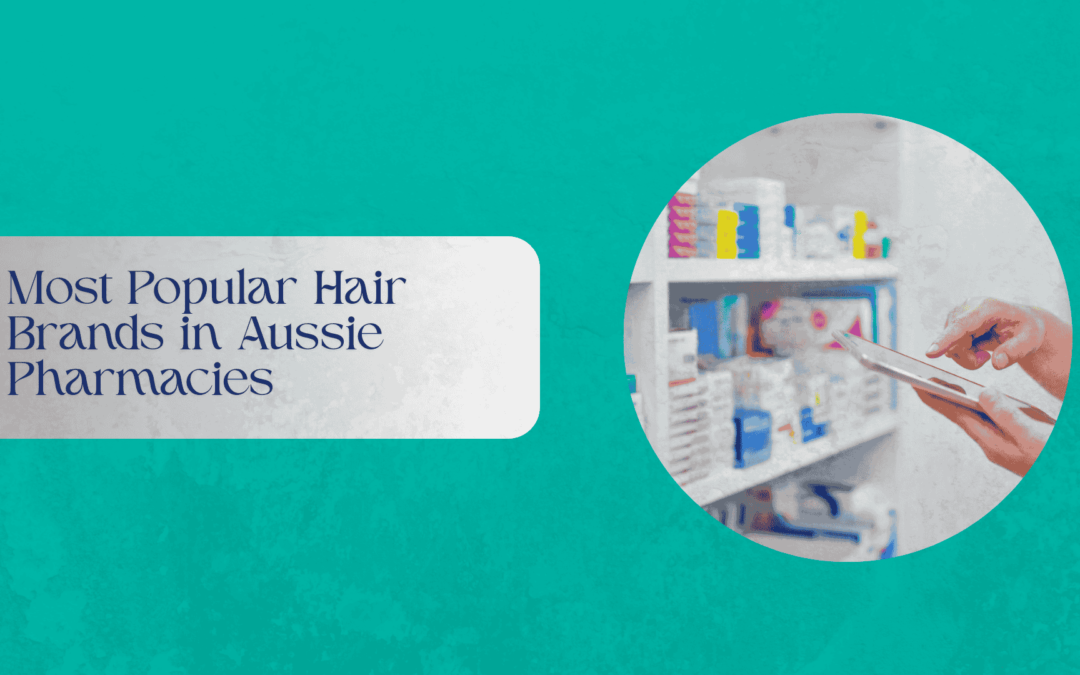Assorted hair care products displayed on a pharmacy shelf