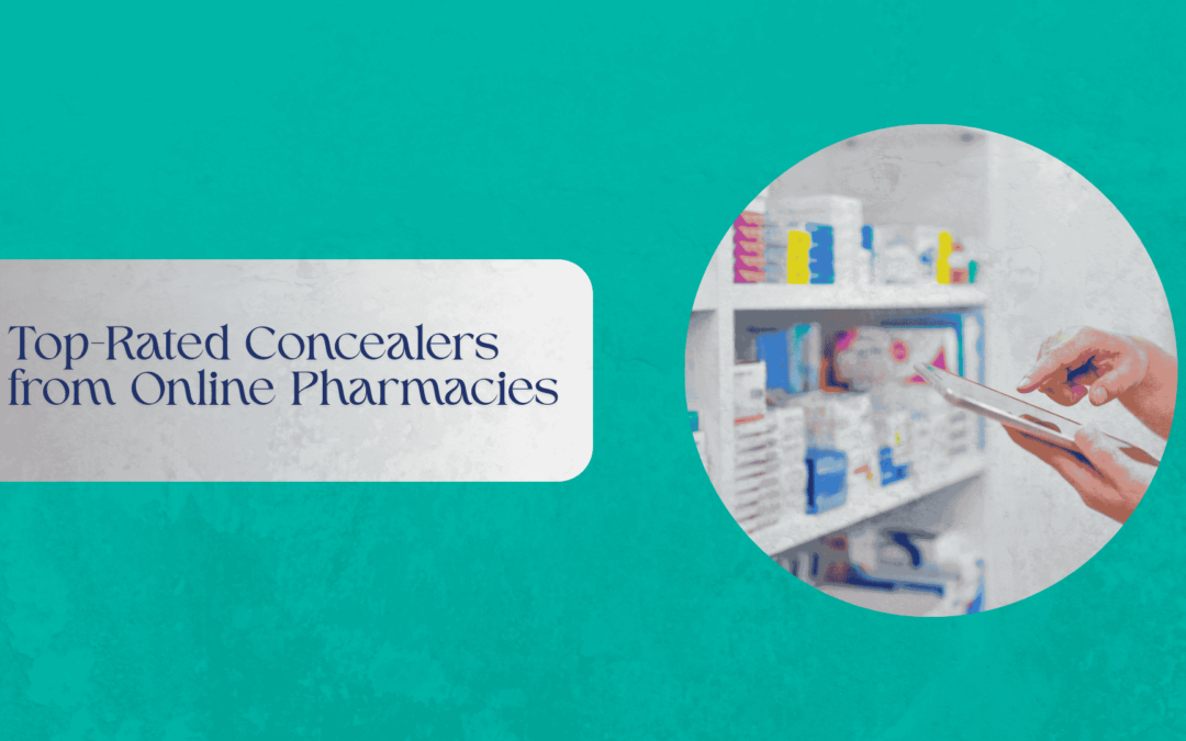 Selection of cosmetic concealers displayed on a neutral background